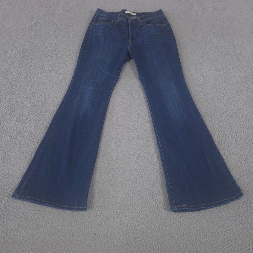 Levi Jeans Womens 31 Blue 726 Flare Leg Stretch Denim High Rise Boho Pants Chic